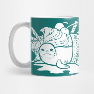 Sundae Seal Line Art Illustration Mug
